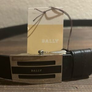 Bally Black Calfskin Men’s Belt Size US 40 to 48 EU Size 118 NEW NWT